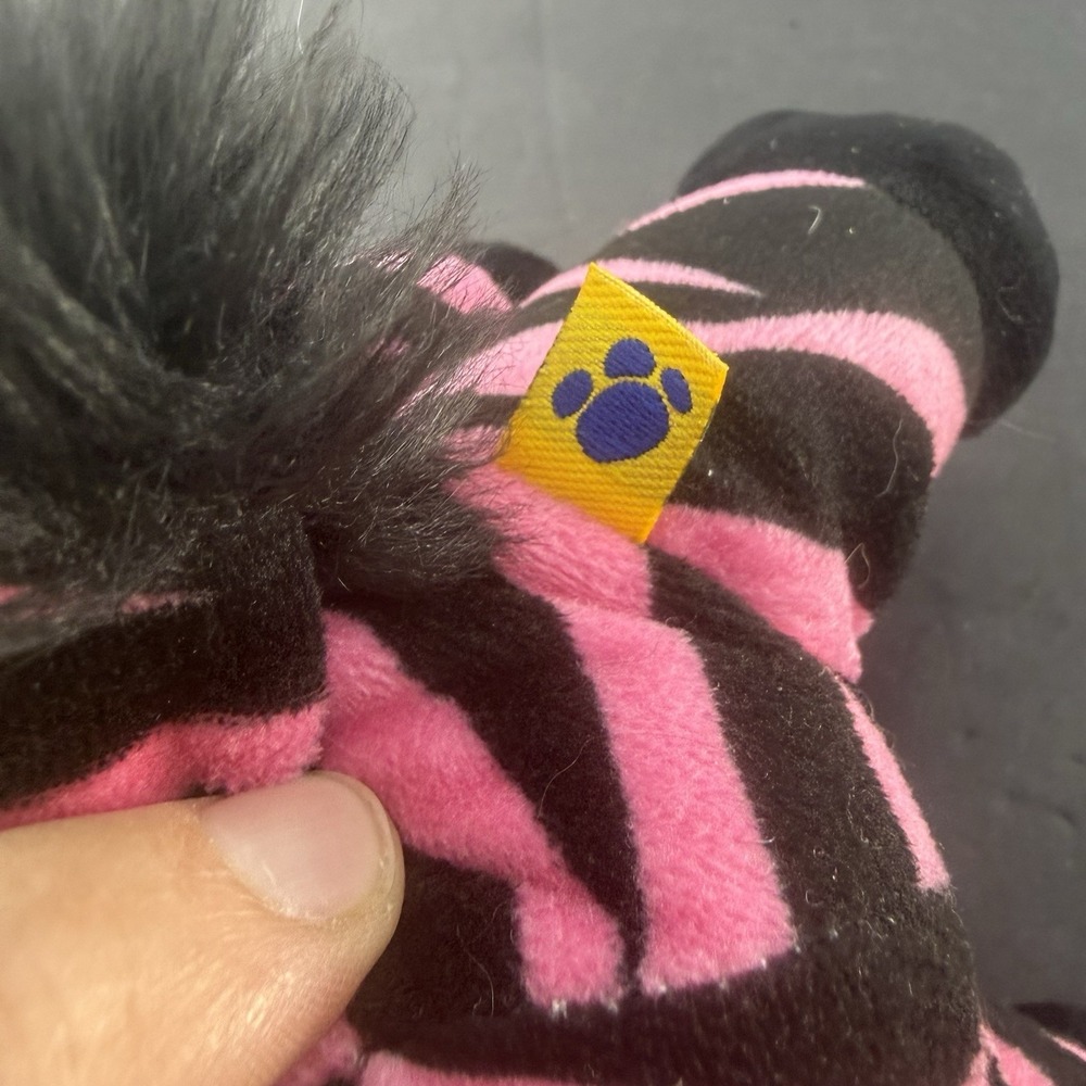 Build-A-Bear 8" Pink & Black Striped Zebra Safari Smallfry - Picture 6 of 9